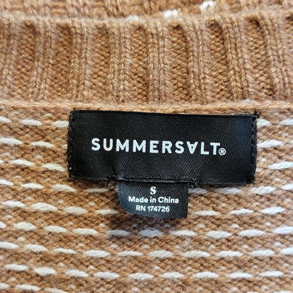 Summersalt Cashmere Wool Round Neck Balloon Sleeve Camel Tan Knit Sweater Size S - Picture 13 of 16